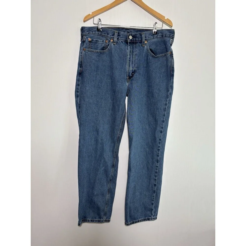 Levis 550 Jeans Mens 36 30 Blue Medium Stone Wash Relaxed Fit Jeans Cotton